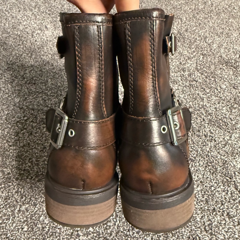 Crown Vintage Willa Moto Bootie Dark Brown Leather size 8.5 - Picture 5 of 8